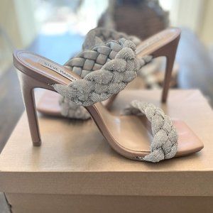 BRAND NEW WITH BOX STEVE MADDEN KENLEY SILVER RHINESTONE HEELS Size 9.5